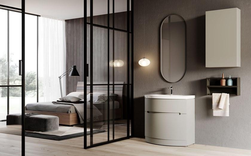 Mobiltesino Отдельностоящая лакированная тумба под умывальник с ящиками Estra sun-id-1397436 - Вид №1