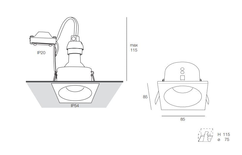 Квадратный утопленный алюминиевый прожектор с порошковым покрытием Novalux MIND ARCH-00045162 - Вид №3