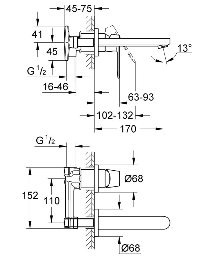 Встраиваемый корпус для смесителя Grohe 32635000 ARCH-00035528 - Вид №7