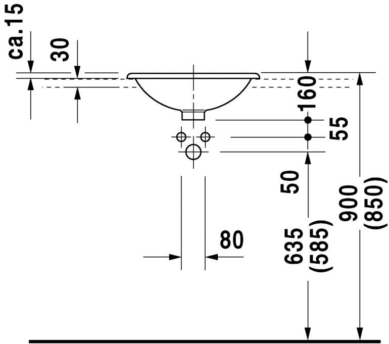 031845 Накладная раковина на столешницу  овальная Duravit Architec - Вид №2