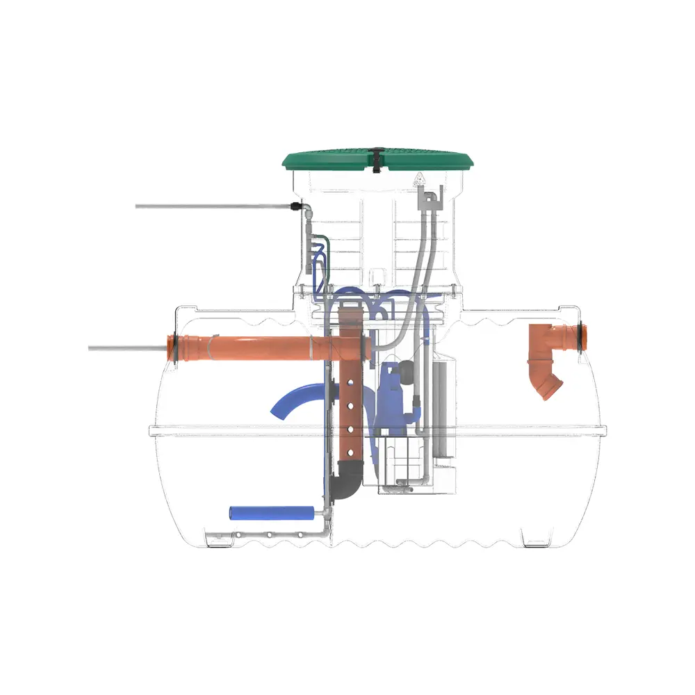 Станция биологической очистки четрыхкамерная Rostok Ground 4 Pro 1800 литров 800 л/сутки STLM-2204309 - Вид №12
