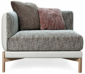 Duvivier Canapés Угловое кресло из кожи и ткани с подлокотниками Jules