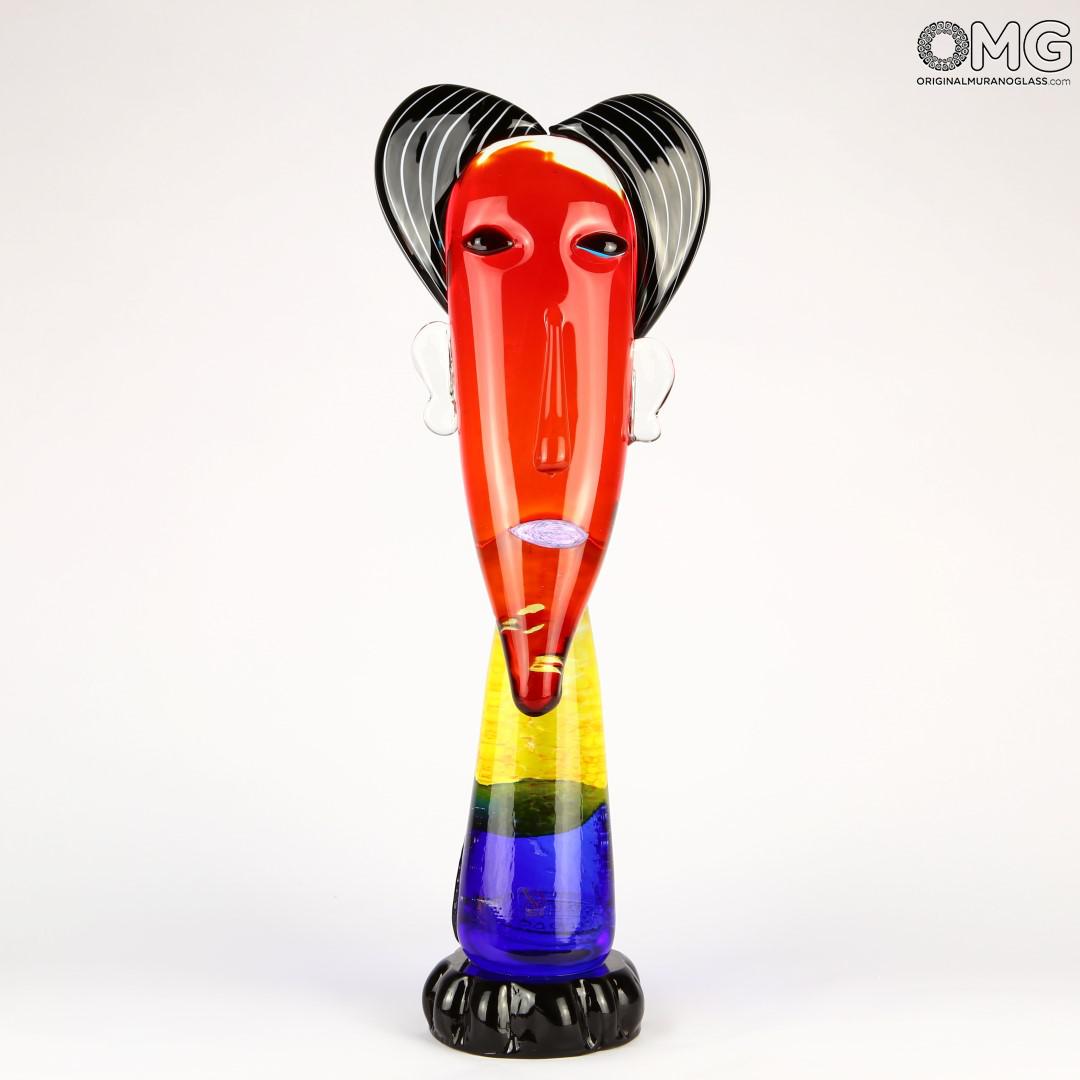 2608 ORIGINALMURANOGLASS Скульптура Африканка - по мотивам Модильяни - Original Murano Glass OMG 20 см PICASSO - Вид №1