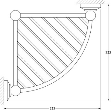 STI 109 Полочка-решетка угловая 3-х ярусная 23 cm 3SC STILMAR CHROME/GOLD Treesseci 3SC - Вид №1