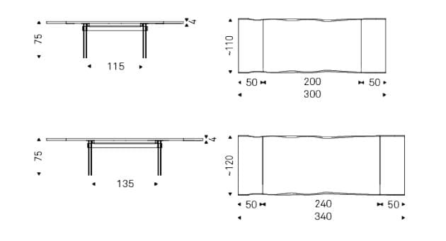 Прямоугольный выдвижной стол из дерева и стекла Cattelan italia IKON ARCH-00141462 - Вид №5
