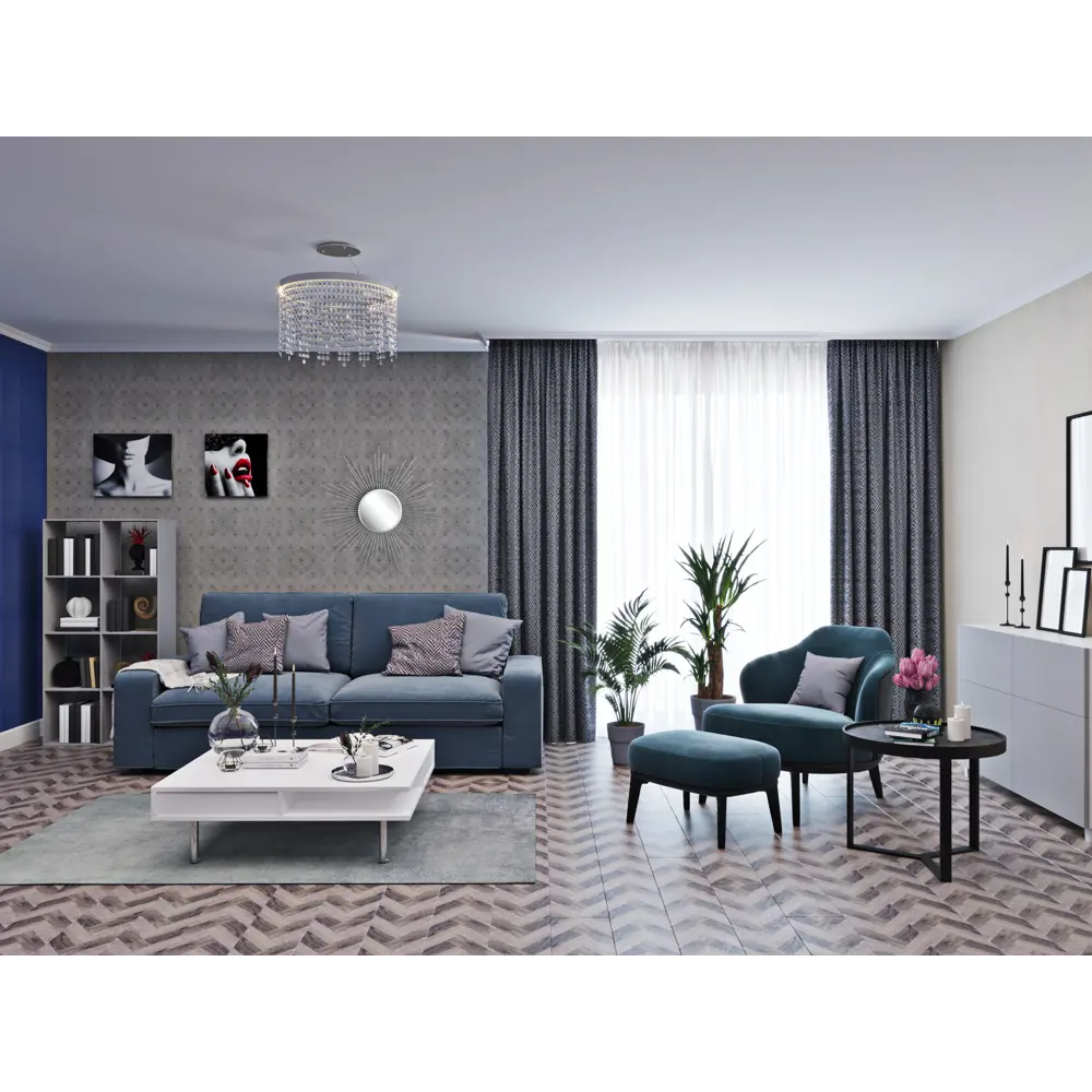 Штора на ленте «Шалле», 160х260 см, цвет синий ТОРГОВЫЙ ДОМ ТЕКСТИЛЬ STLM-2016907 - Вид №7