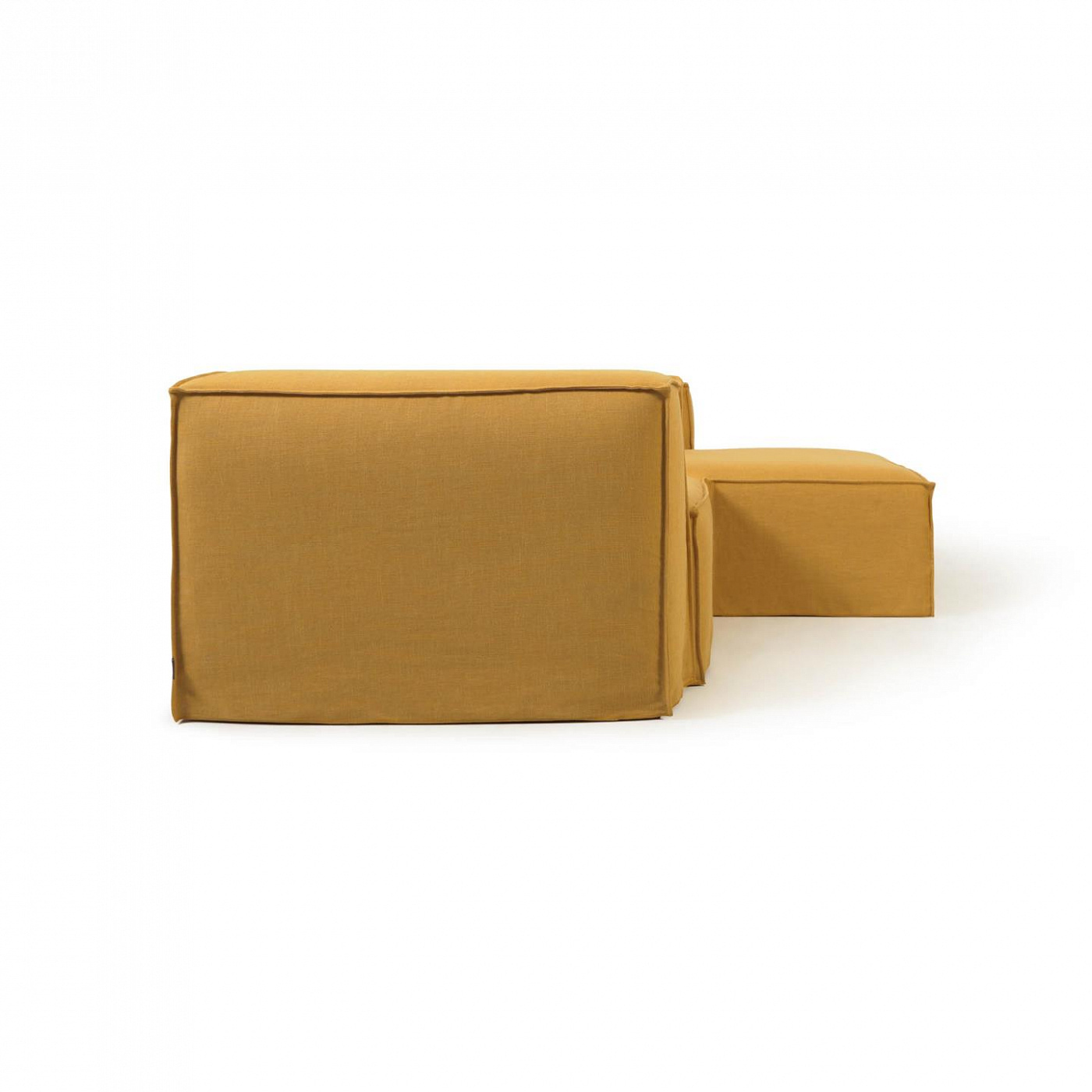 107985 Диван 2-х местный с правым шезлонгом и съемными чехлами из горчичного льна 240 La Forma Blok - Вид №1