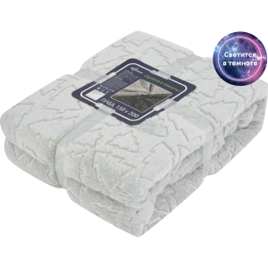 Плед Елочки светящийся в темноте 150x200 см микрофибра цвет серый 84574820 STLM-2104534