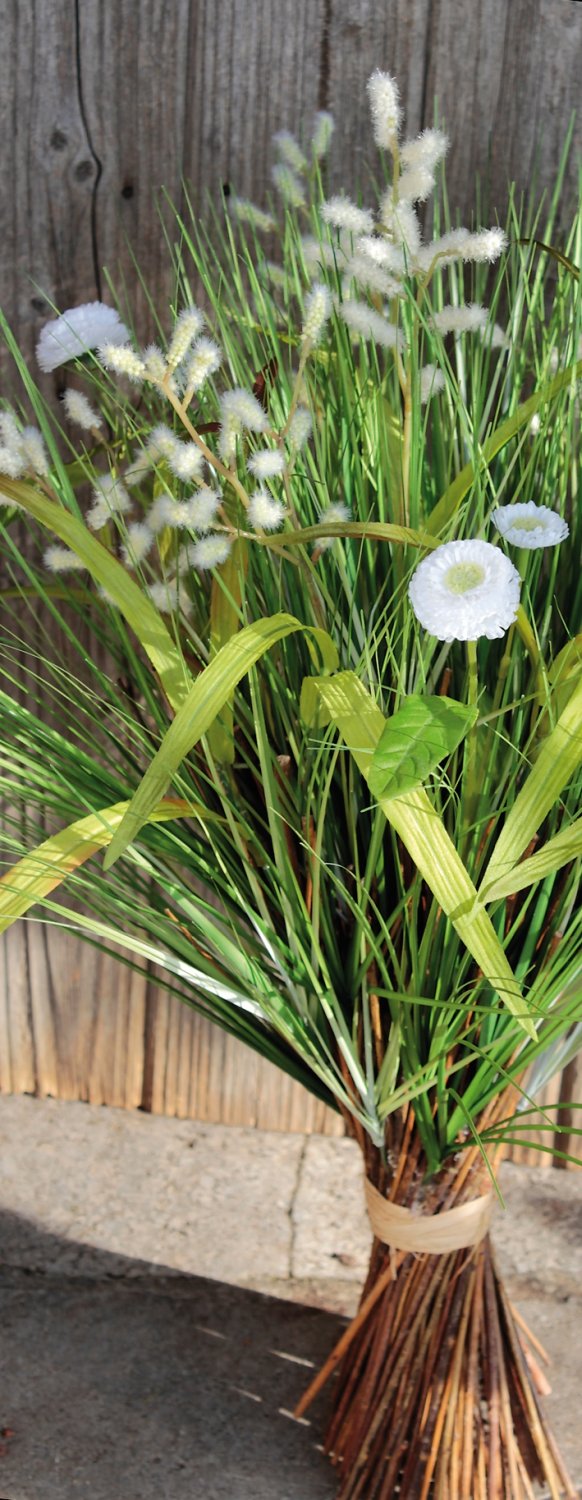 4723 778 a3 Пучок искусственной травы с ромашками, 65 см, бежево-белый H-andreas 