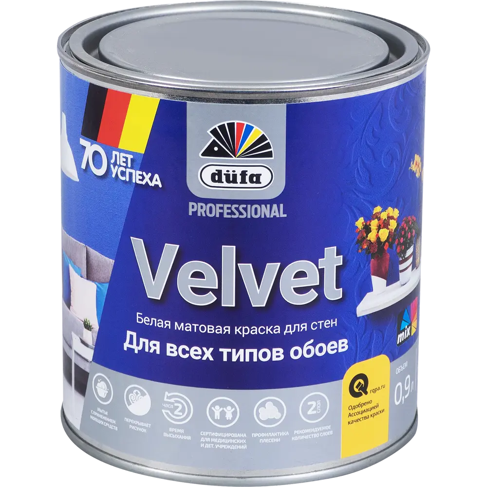 Краска для обоев Pro Velvet база 1 0.9 л Dufa STLM-2118200