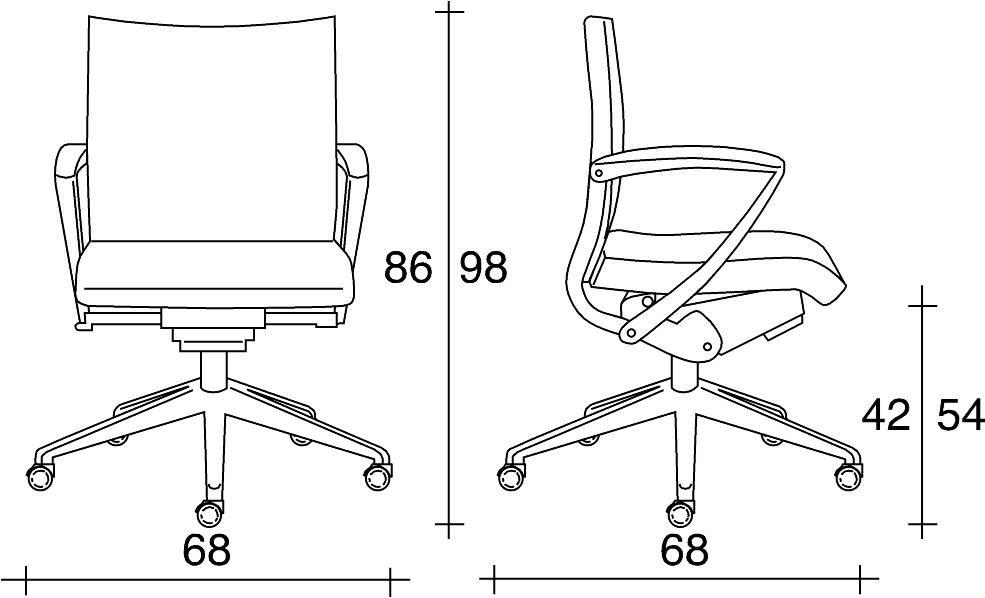 TALIN Офисное кресло в коже с 5 спицами с подлокотниками на колесиках Avia sun-id-1430851 - Вид №1