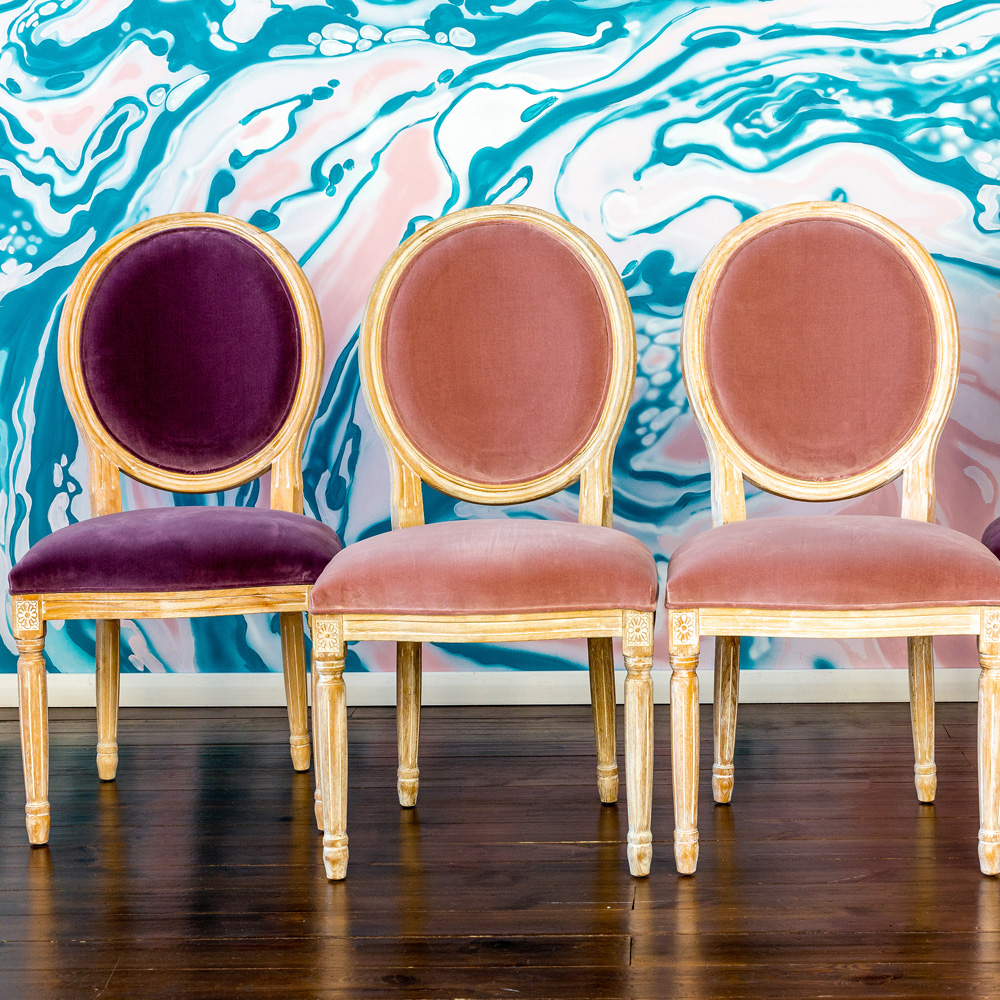 3113001 Стул «Луи / Пудровый розовый» (бархат, белый жемчуг) Object Desire  - Вид №6