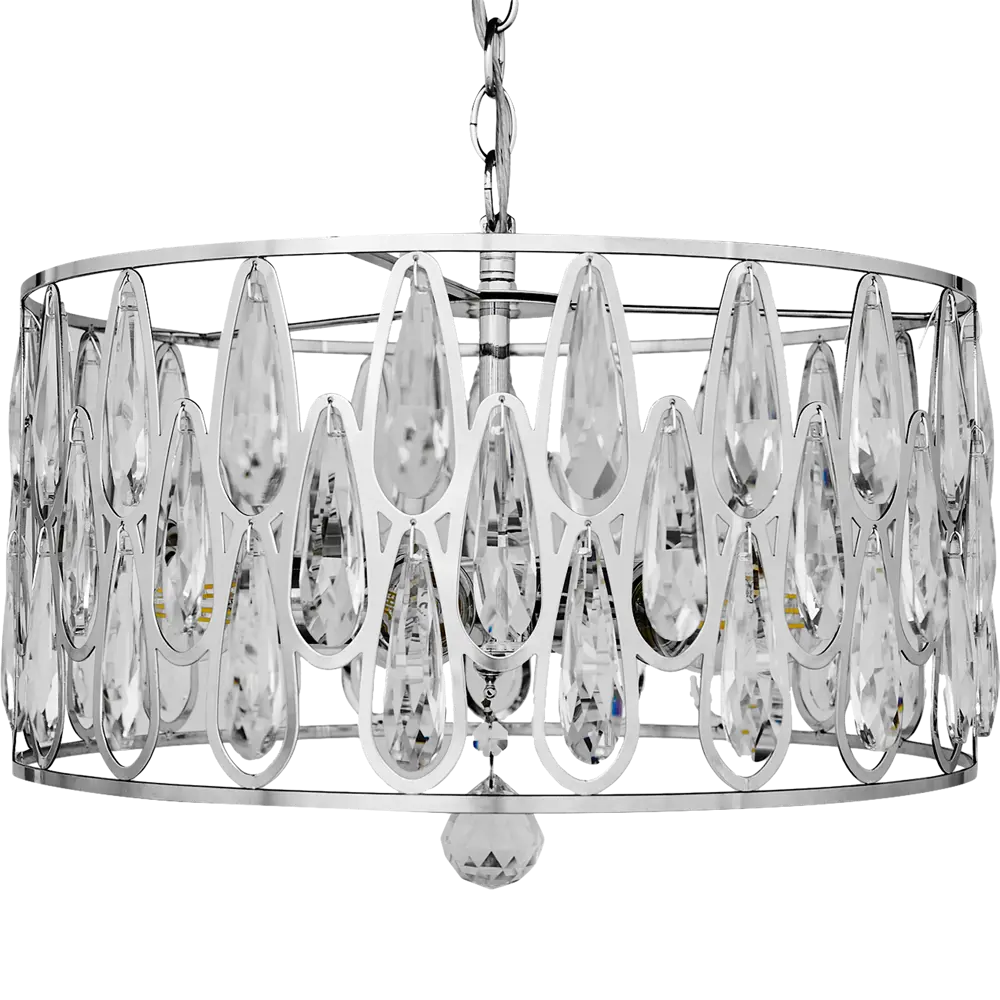 Люстра потолочная Семь огней Илана 6 ламп 18 м² цвет хром STLM-2131935 - Вид №1