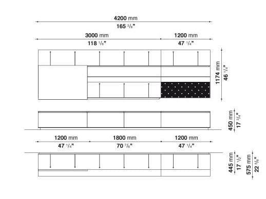 Оборудованная стена с ТВ-стойкой B&B Italia PAB ARCH-00029458 - Вид №33