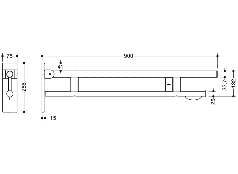 900.50.17040 Опорная рейка Duo, исполнение b HEWI Stützen  - Вид №1