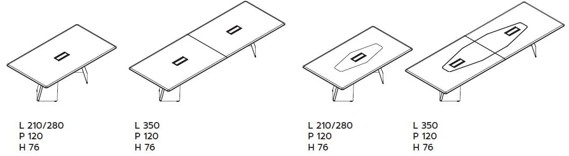 Прямоугольный стол для совещаний с системой люверсов Las Mobili Monolith ARCH-00149849 - Вид №6