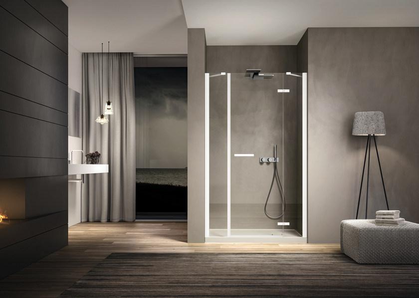 DISENIA Душевая ниша с распашной дверцей и неподвижным бортиком Smart Smpl+smfl  - Вид №1