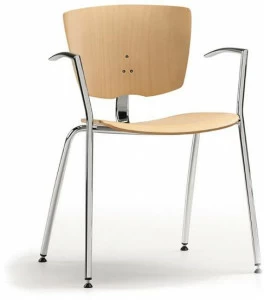TALIN Стул для конференций штабелируемый из фанеры с подлокотниками Vekta