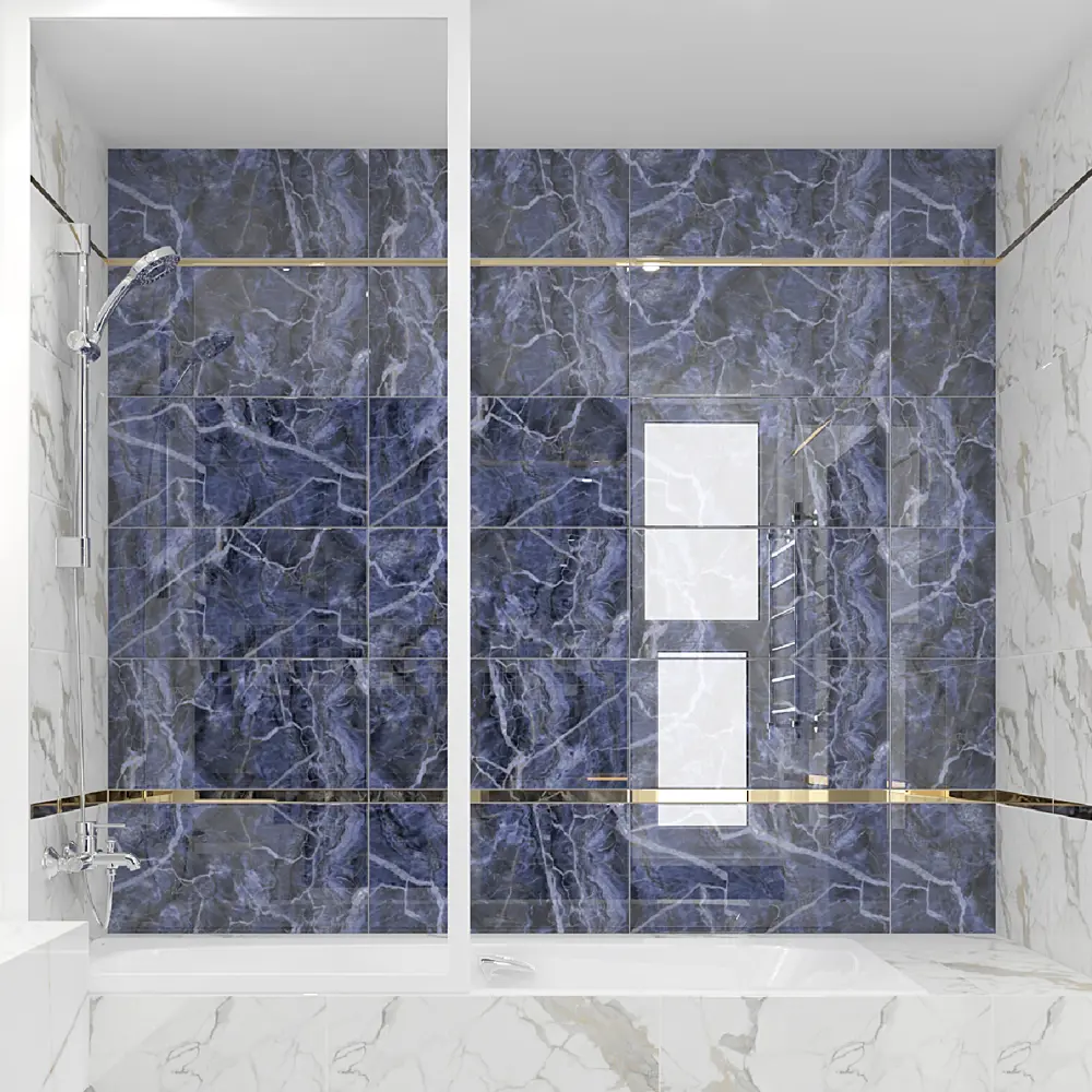 Плитка настенная Laurel 30x60 см 1.8 м² глянцевая цвет синий 84317730 STLM-2182838 Santreyd