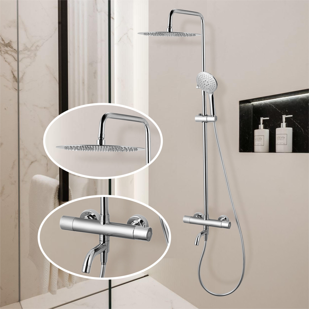 LT-302 Душевая система с термостатическим смесителем LAB.Space 