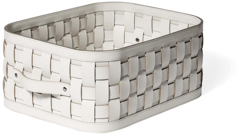 Корзина Demetra Small Прямоугольная - 45X35XH19,5 см / регенерированная кожа_белый