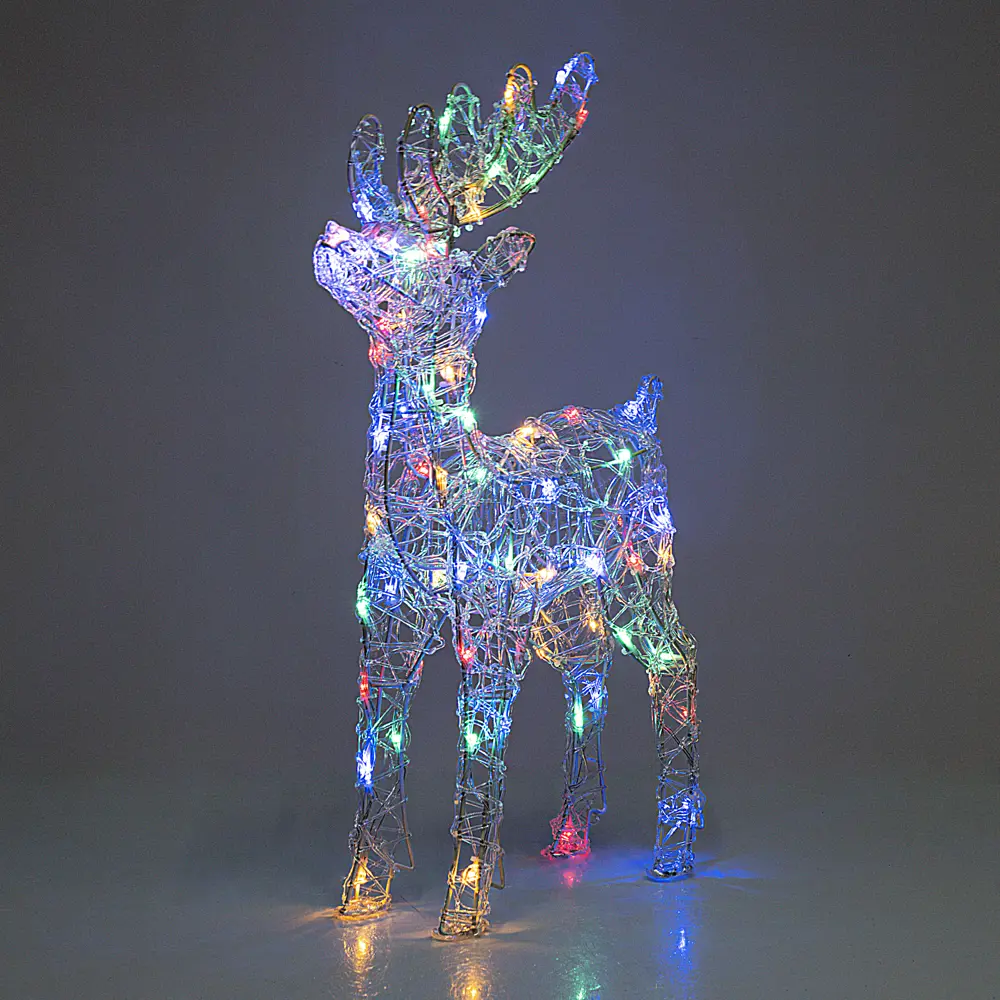 84905640 Фигура садовая светодиодная Christmas «Олень» h60 см свет цветной RGB STLM-0953476 Santreyd 