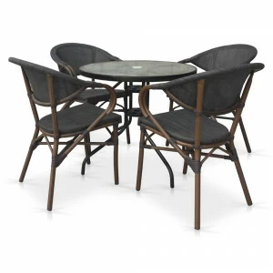 Мебель садовая коричневая с кофейным столиком на 4 персоны Tilo AFINA  240977 Коричневый