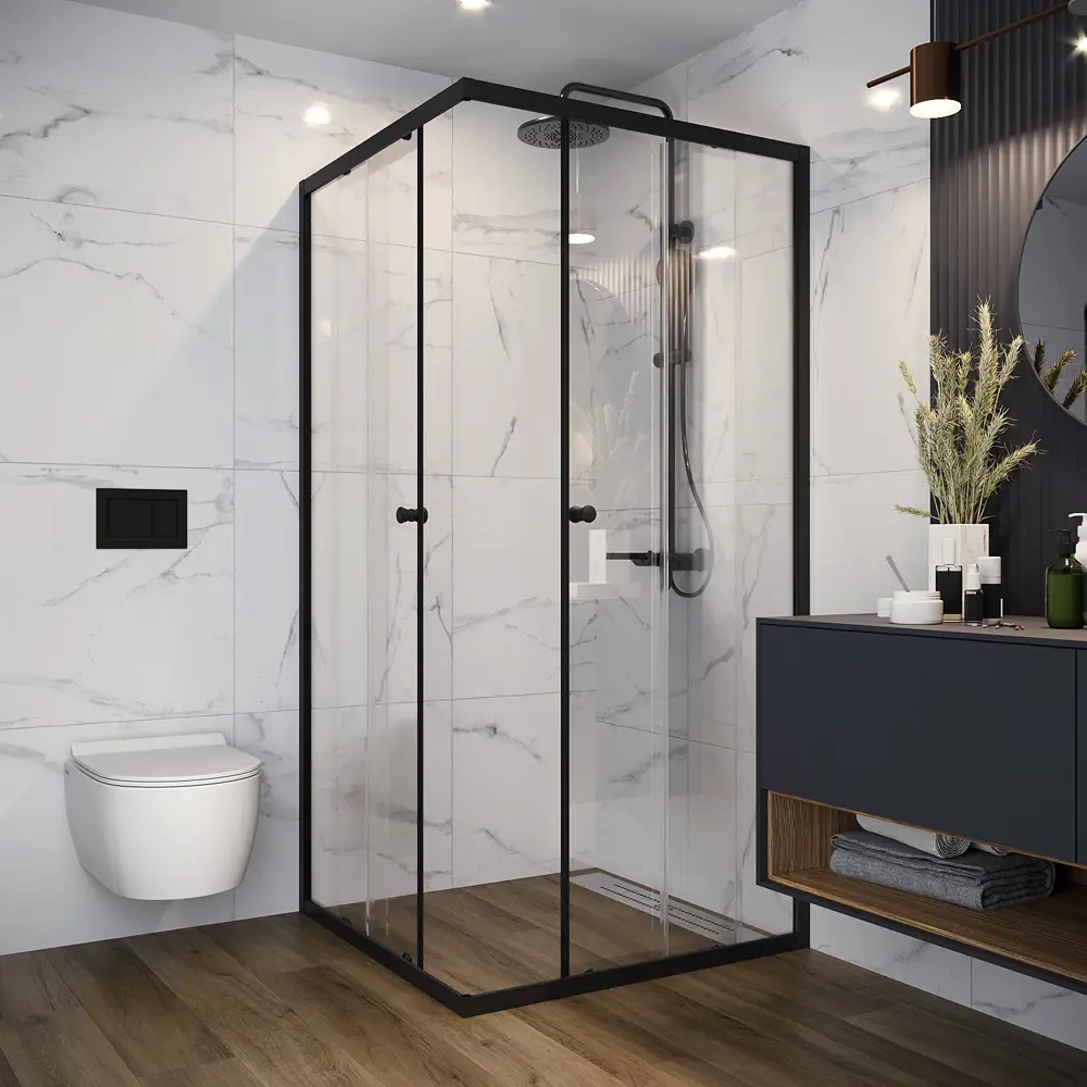 DOMANI-SPA Cube - угловой душевой бокс с раздвижными дверями 90×90 см 89364002 STLM-0984321