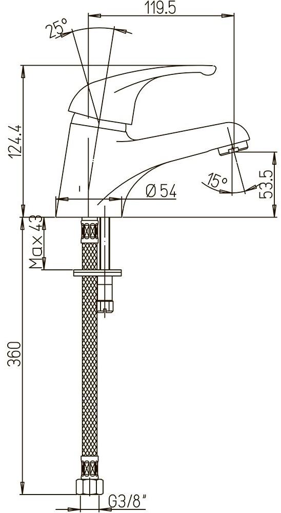 Paini Creta 42CR205CAKM смеситель для раковины - Вид №5