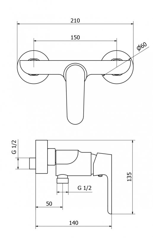 Смеситель для душа Cezares ROMANA-DM-01 - Вид №1