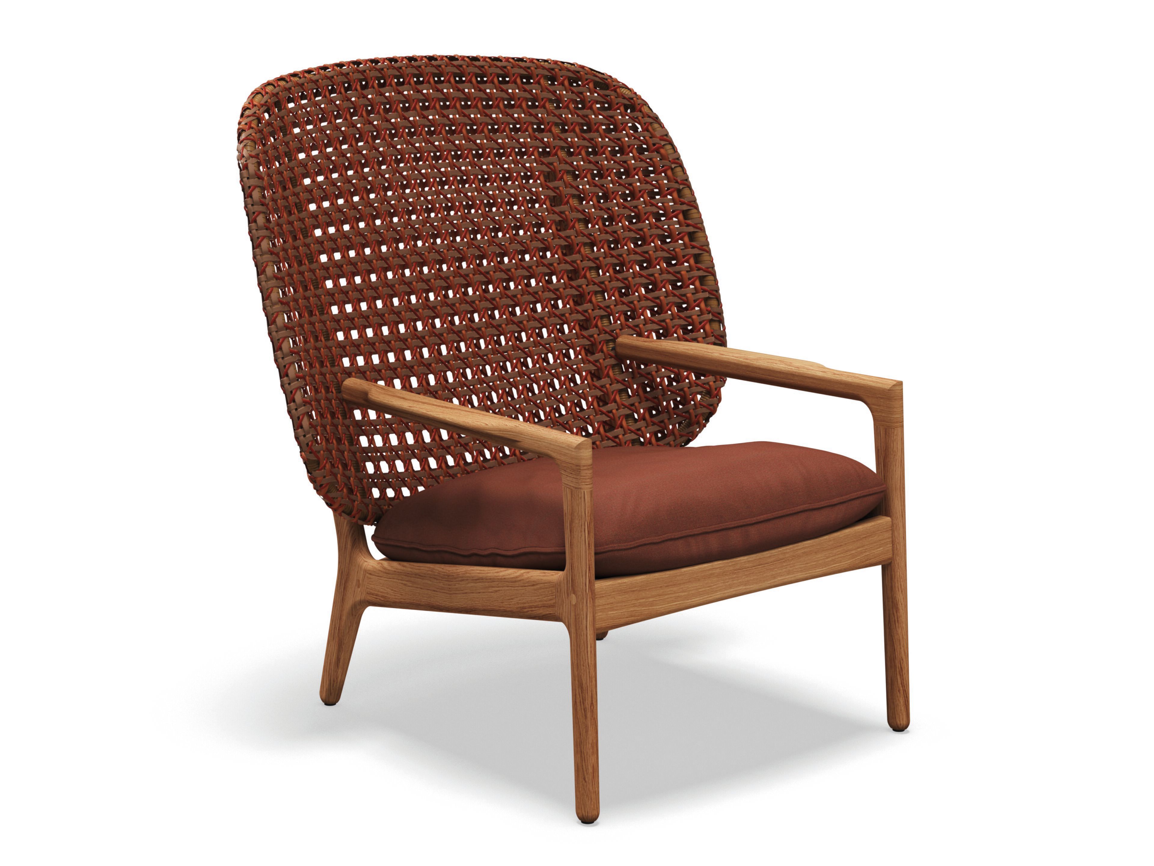 Плетеное и тиковое садовое кресло с подлокотниками Gloster ARCH-00002752 - Вид №1