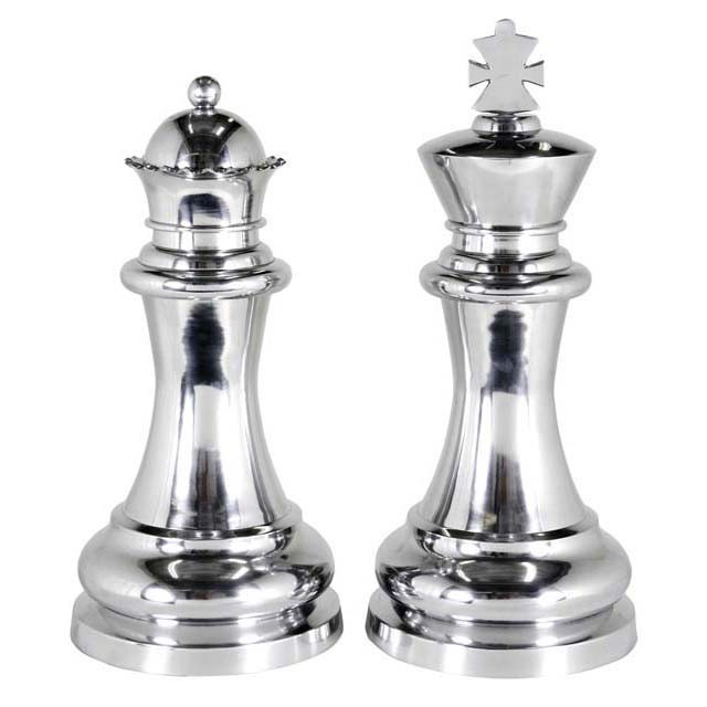 Статуэтка серебристая Chess King & Queen от Eichholtz EICHHOLTZ ШАХМАТЫ 062765 Серебро  - Вид №1