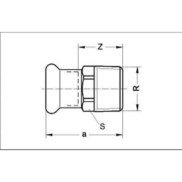 111243351 SANHA 11243G пресс-фитинг газ, бронза, ниппель переходной ВПр-НР 35x1 мм  - Вид №1