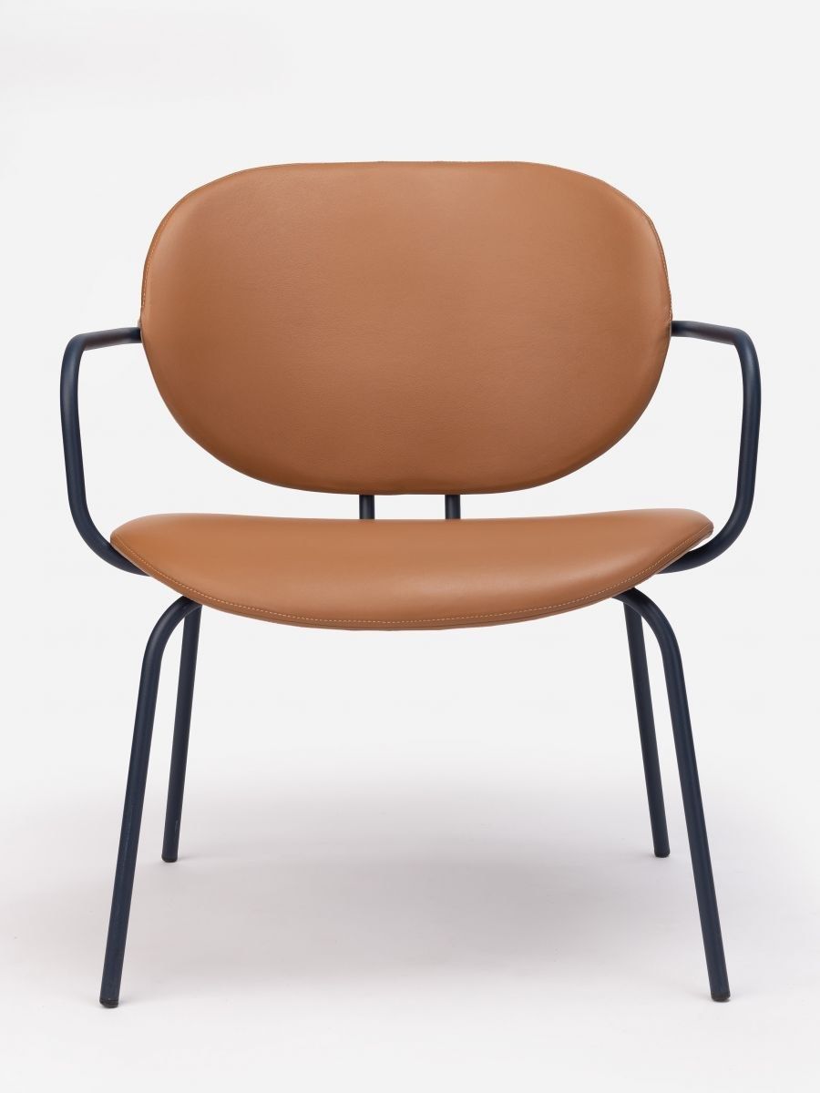 Стальной стул с подлокотниками с кожаной подушкой ONDARRETA Hari ARCH-00068480 - Вид №2