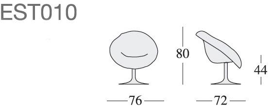 edra Вращающееся кресло из поликарбоната  Est010  - Вид №9
