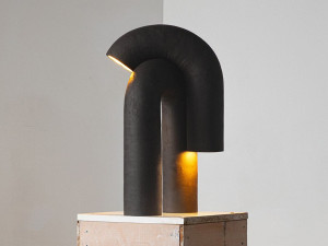 Настольная лампа ручной работы из глины