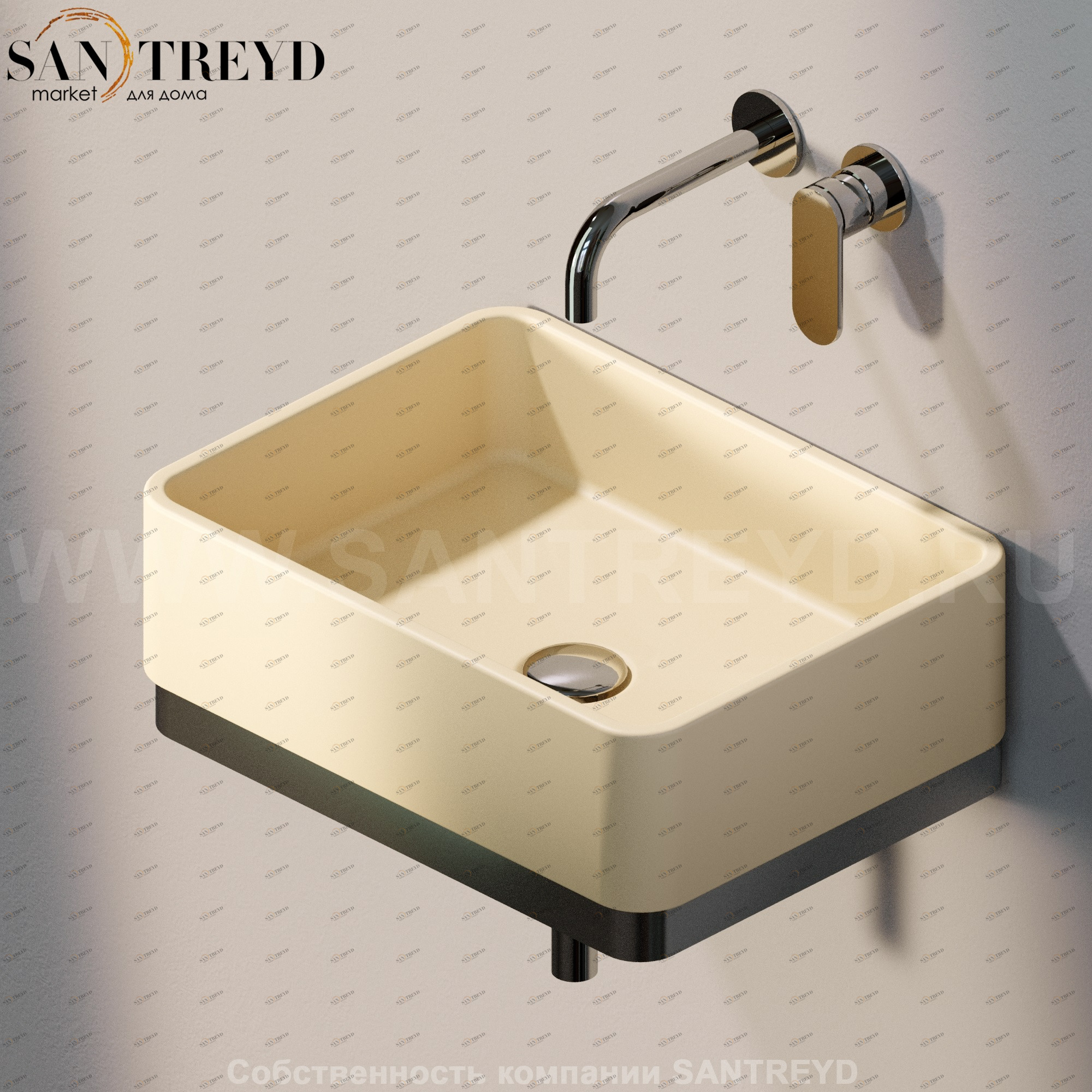 MWL481019 Подвесная раковина настенная прямоугольная Ceramica Flaminia Miniwash бежевая