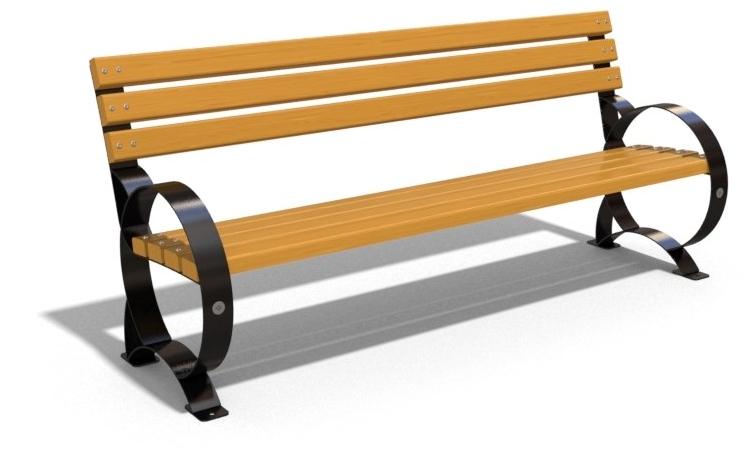 ENCHO ENCHEV - ETE Скамья из дерева и металла со спинкой  48  - Вид №4