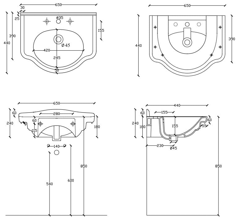 Керамическая раковина с держателем для полотенец Galassia ETHOS ARCH-00072013 - Вид №2