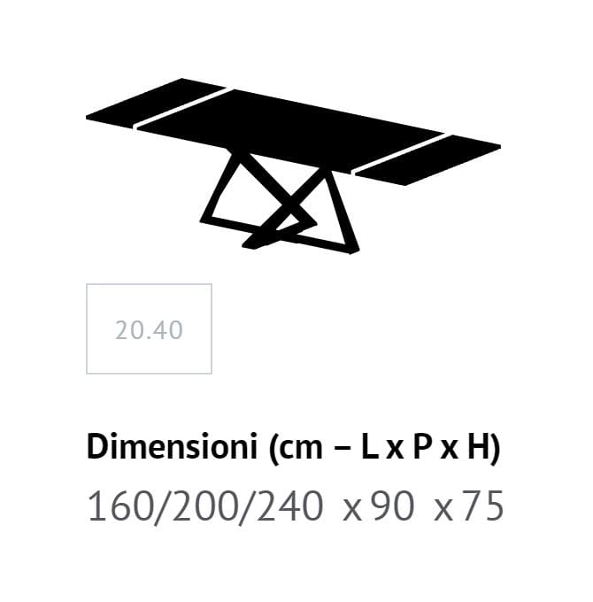 Прямоугольный обеденный стол из стали и дерева Bontempi Casa Millennium ARCH-00040042 - Вид №14