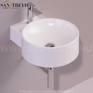 FL14BIANCO Подвесная раковина настенная круглая Simas Flow белая