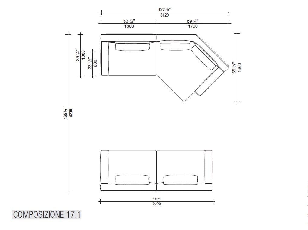 Угловой диван из ткани с полуостровом Lema Venise ARCH-00125173 - Вид №38