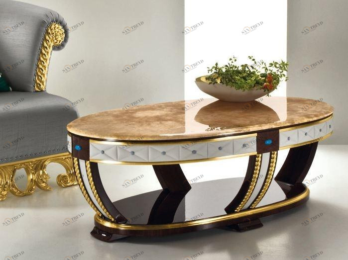 Rozzoni Низкий овальный журнальный столик из оникса Capri sun-id-1488534