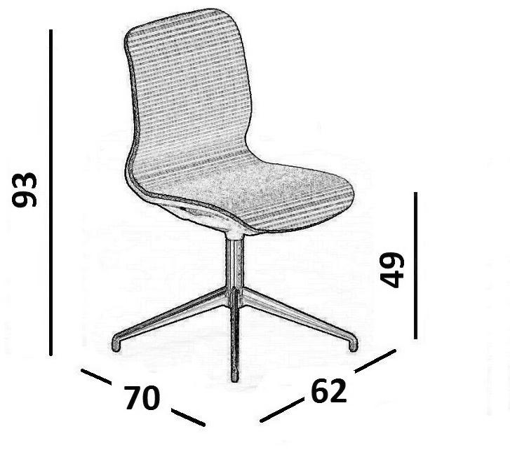 Luxy Стул для руководителя из нейлона® с 4 спицами и средней спинкой Smartlight 4exfi10, 4exfi12  - Вид №1