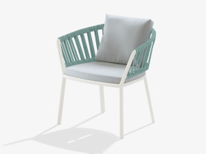 Алюминиевый стул с подлокотниками со встроенной подушкой