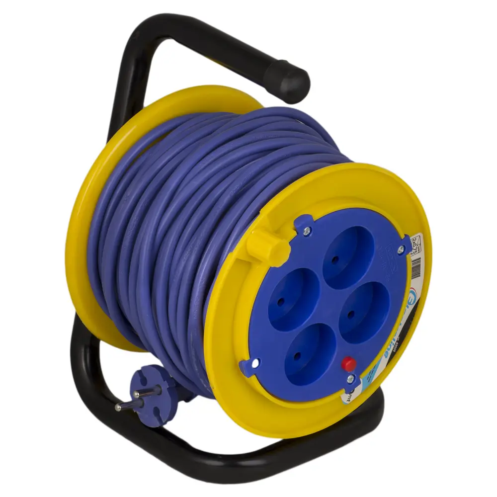 Удлинитель с заземлением на катушке Electraline 4 розетки 2х0.75 мм 20 м STLM-2124423