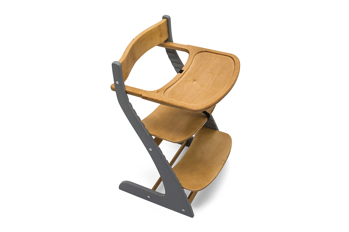 Детский растущий регулируемый стул "Усура" графит, дерево БЕЛЬМАРКО  326886 Желтый;серый Santreyd  - Вид №2