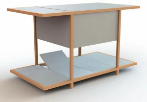 Paola Lenti Откидывающаяся грядка из кедра с балдахином и зонтиком Toku Ca19a