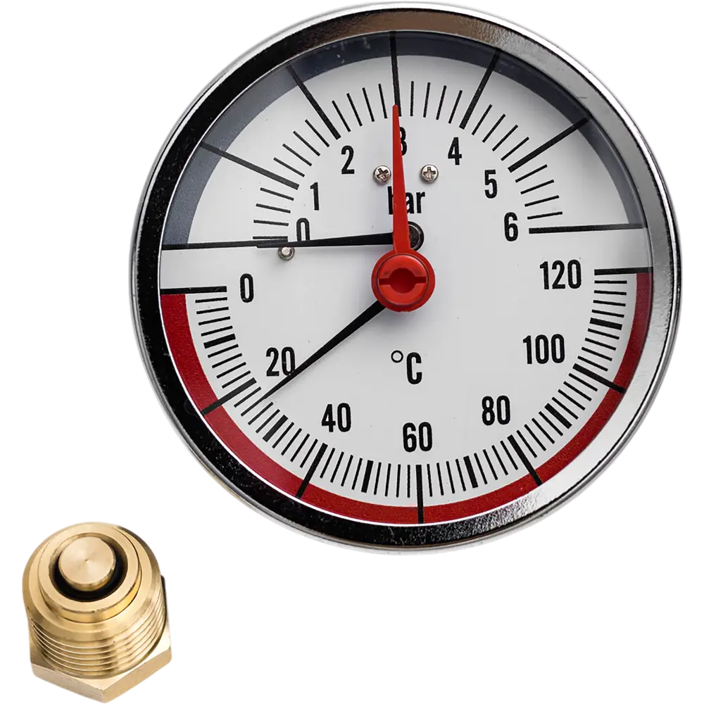 Термоманометр аксиальный 120 С 0.6 Мпа 1/2" 70 мм Santreyd STLM-2064628