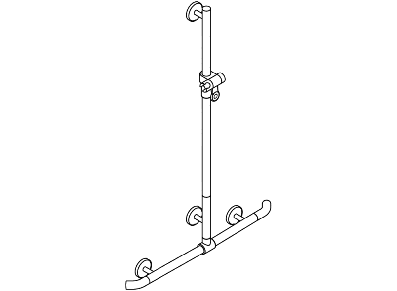 950.35.42091 Поручень для душа с выдвижным держателем для душа HEWI Greifen  - Вид №3